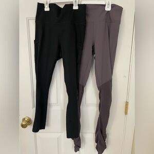 Fabletics Black and Gray High-Waisted Leggings